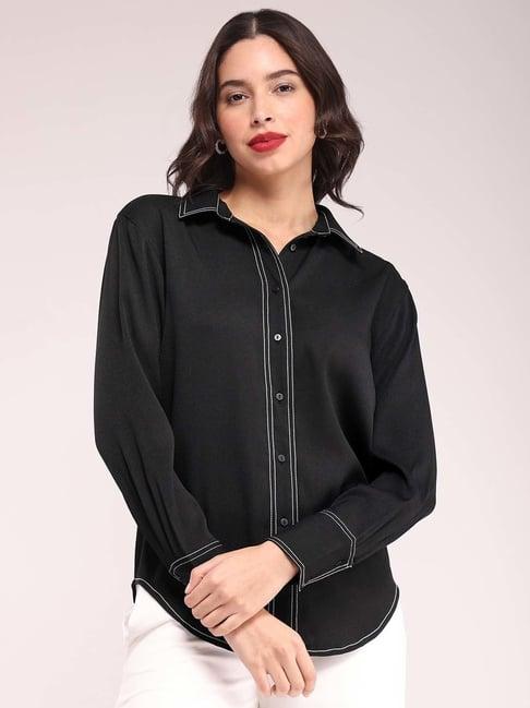 fablestreet black relaxed fit shirt