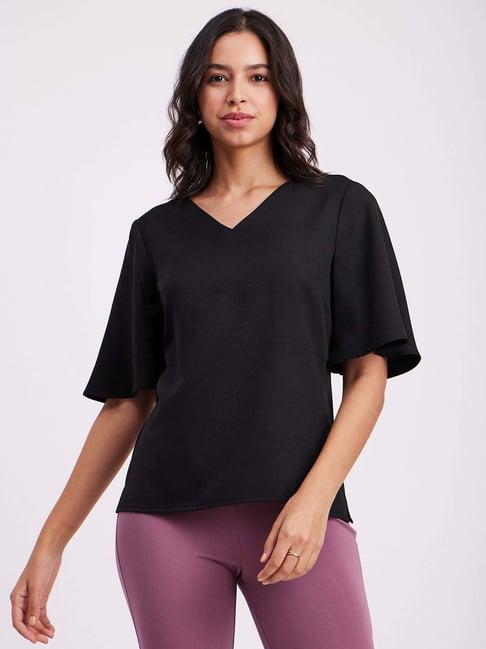 fablestreet black relaxed fit top