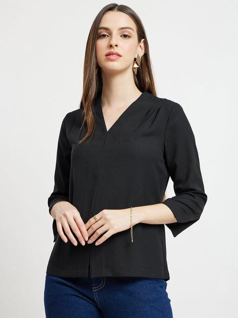 fablestreet black relaxed fit top