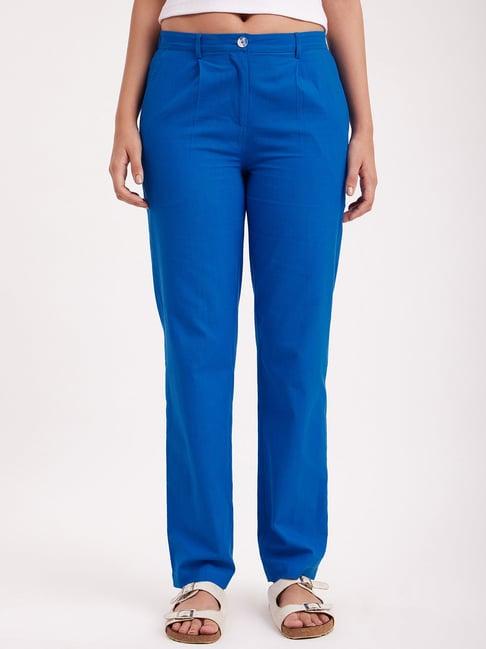 fablestreet blue linen trousers