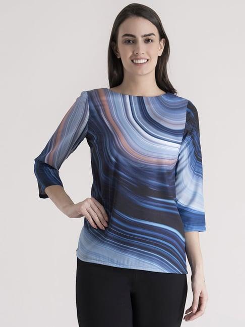 fablestreet blue printed top