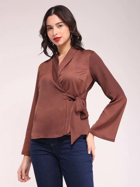 fablestreet brown relaxed fit top