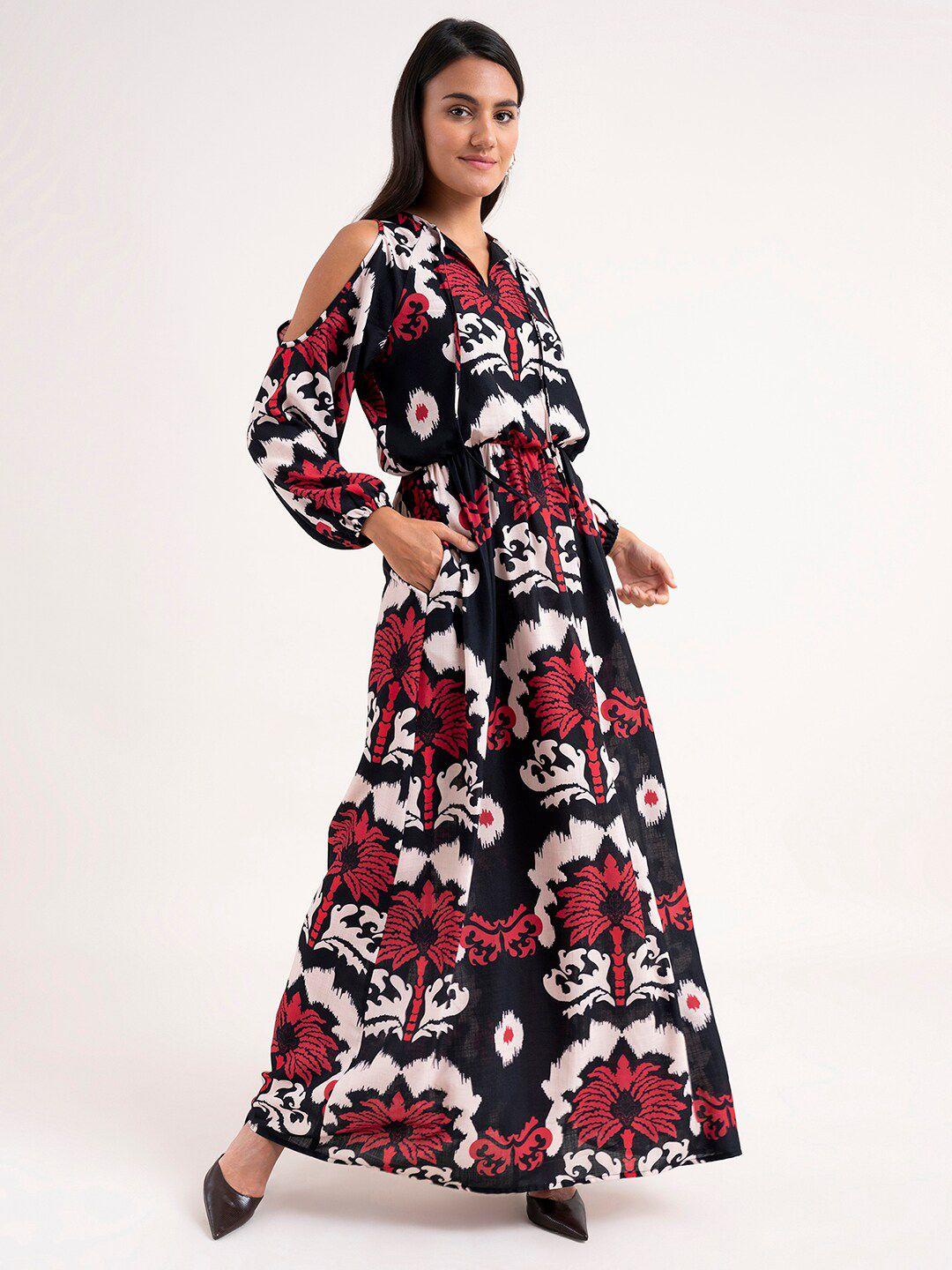 fablestreet cotton empire floral maxi dress