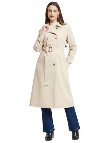 fablestreet double breasted overcoat - beige (fsjk157bege-s)