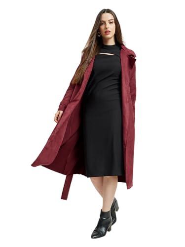 fablestreet double breasted overcoat - maroon (fsjk153mron-m)