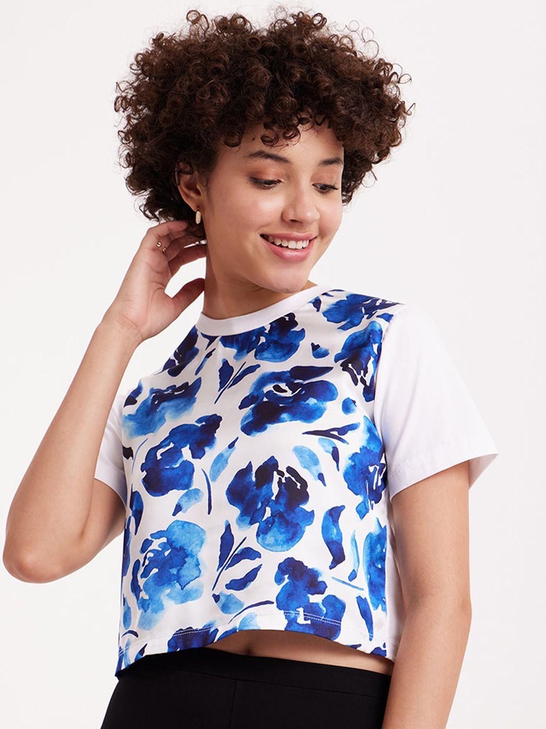 fablestreet floral print cotton crop top