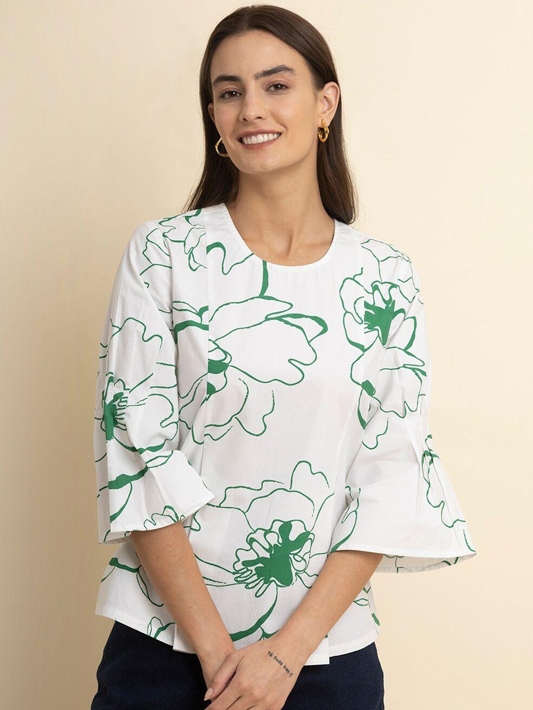 fablestreet floral print pure cotton top