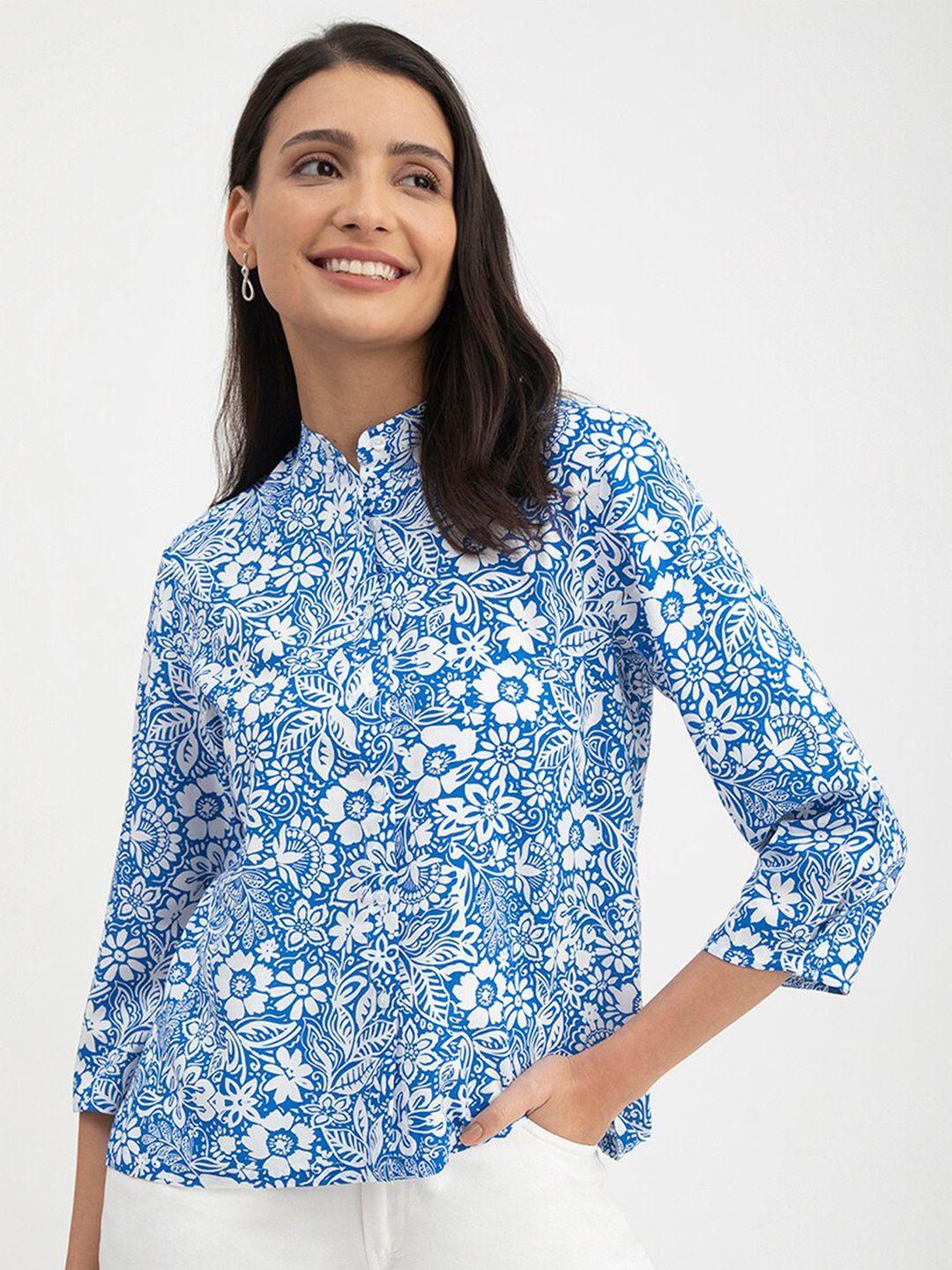 fablestreet floral print shirt style top