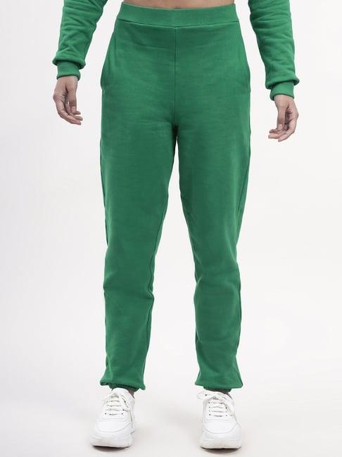 fablestreet green cotton mid rise track pants