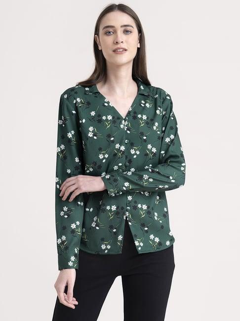 fablestreet green floral print top