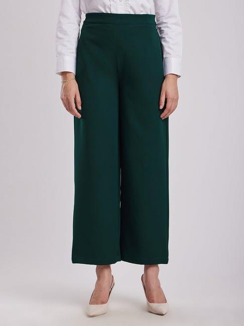 fablestreet green relaxed fit trousers