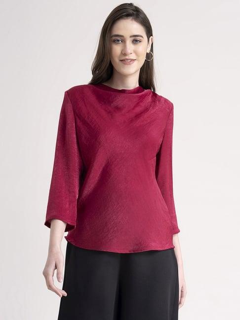 fablestreet magenta regular fit top