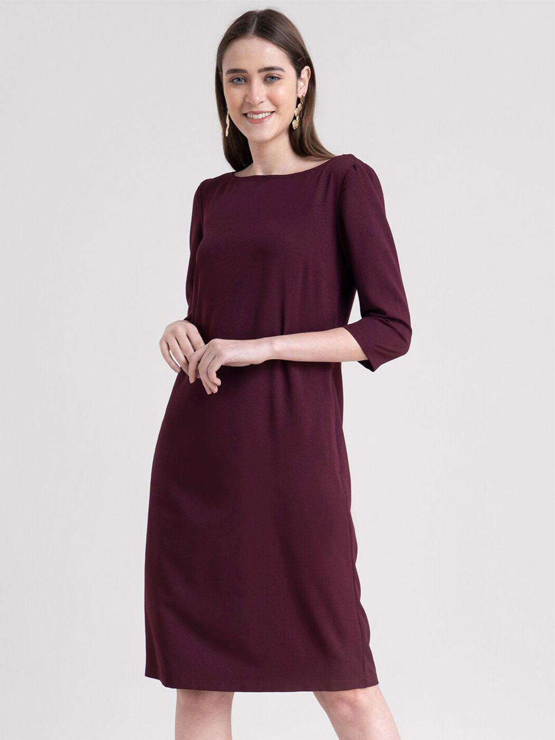 fablestreet maroon formal sheath dress