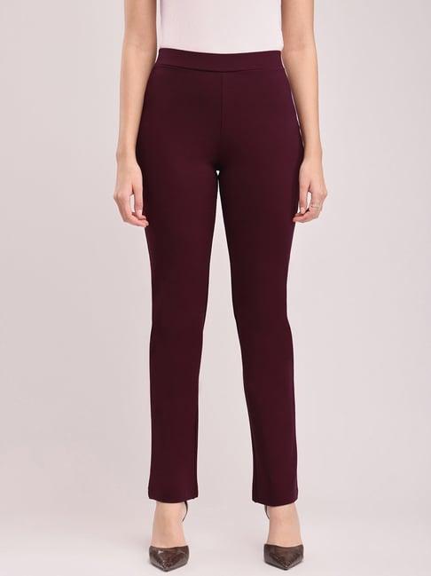 fablestreet maroon mid rise pants