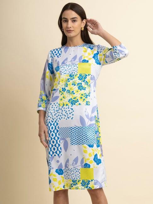 fablestreet multicolor floral print shift dress