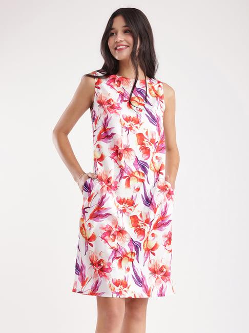 fablestreet multicolor floral print shift dress