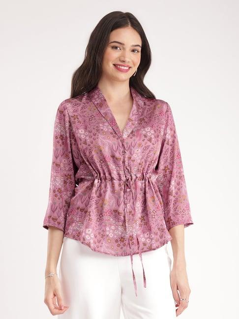 fablestreet pink floral print top