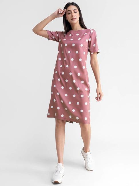 fablestreet pink polka dots shift dress