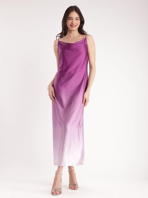 fablestreet purple relaxed fit midi dress