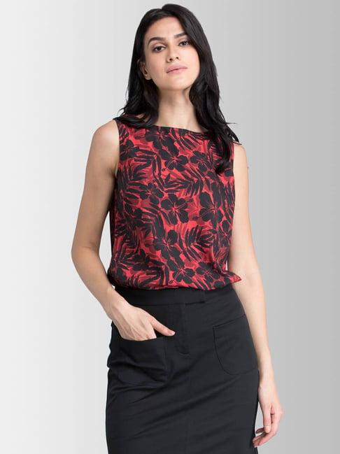 fablestreet red printed top