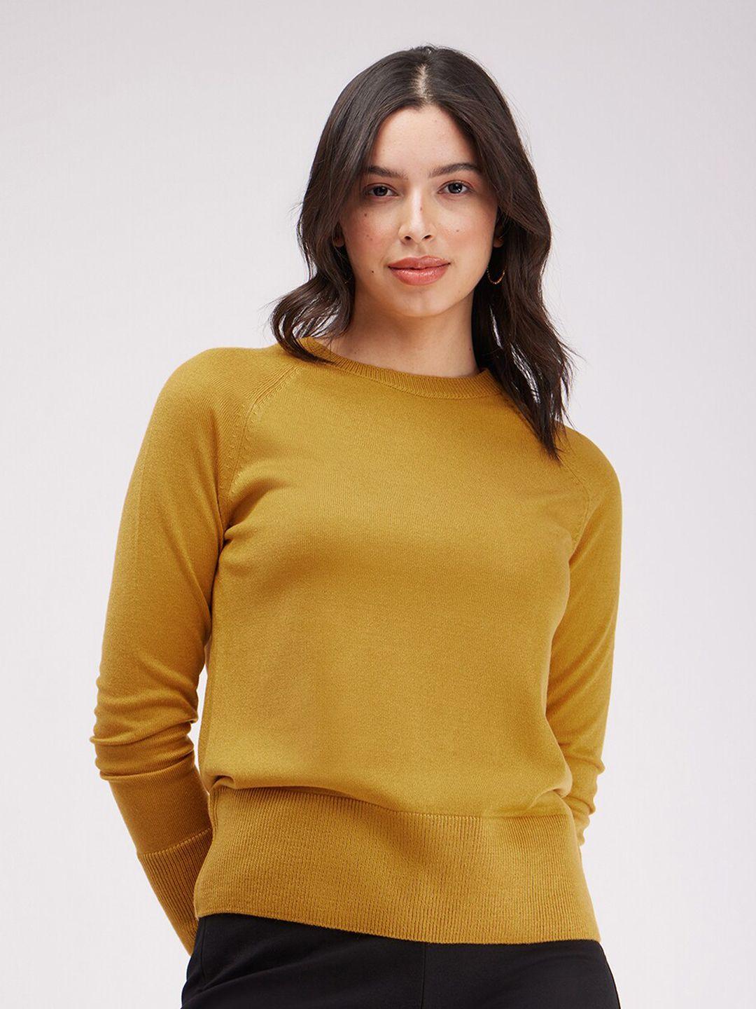 fablestreet round neck acrylic pullover sweater