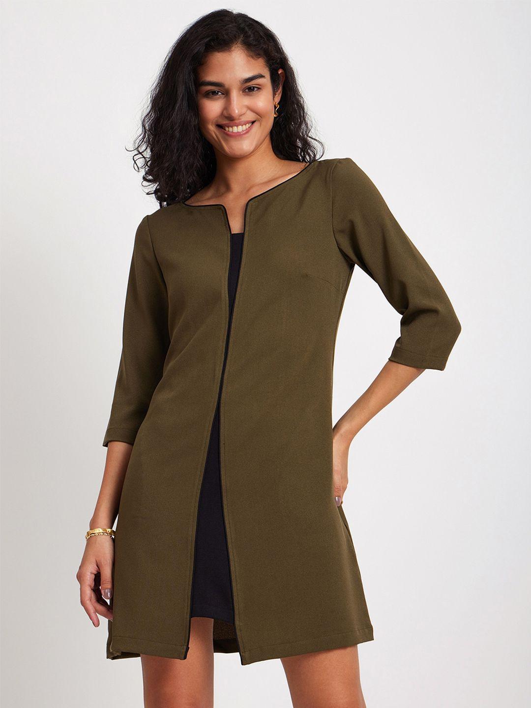 fablestreet round neck regular sleeves sheath dress