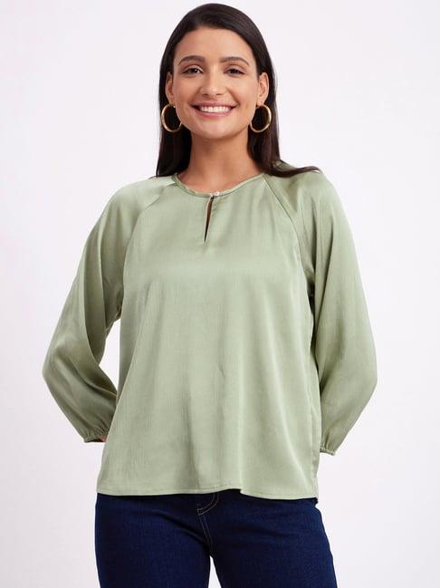 fablestreet sage green regular fit top