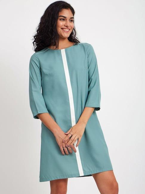 fablestreet sap green shift dress