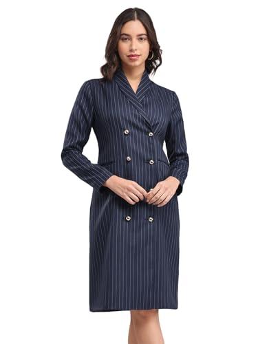 fablestreet shawl collar blazer dress - navy blue -(fsdr1135navy-m)