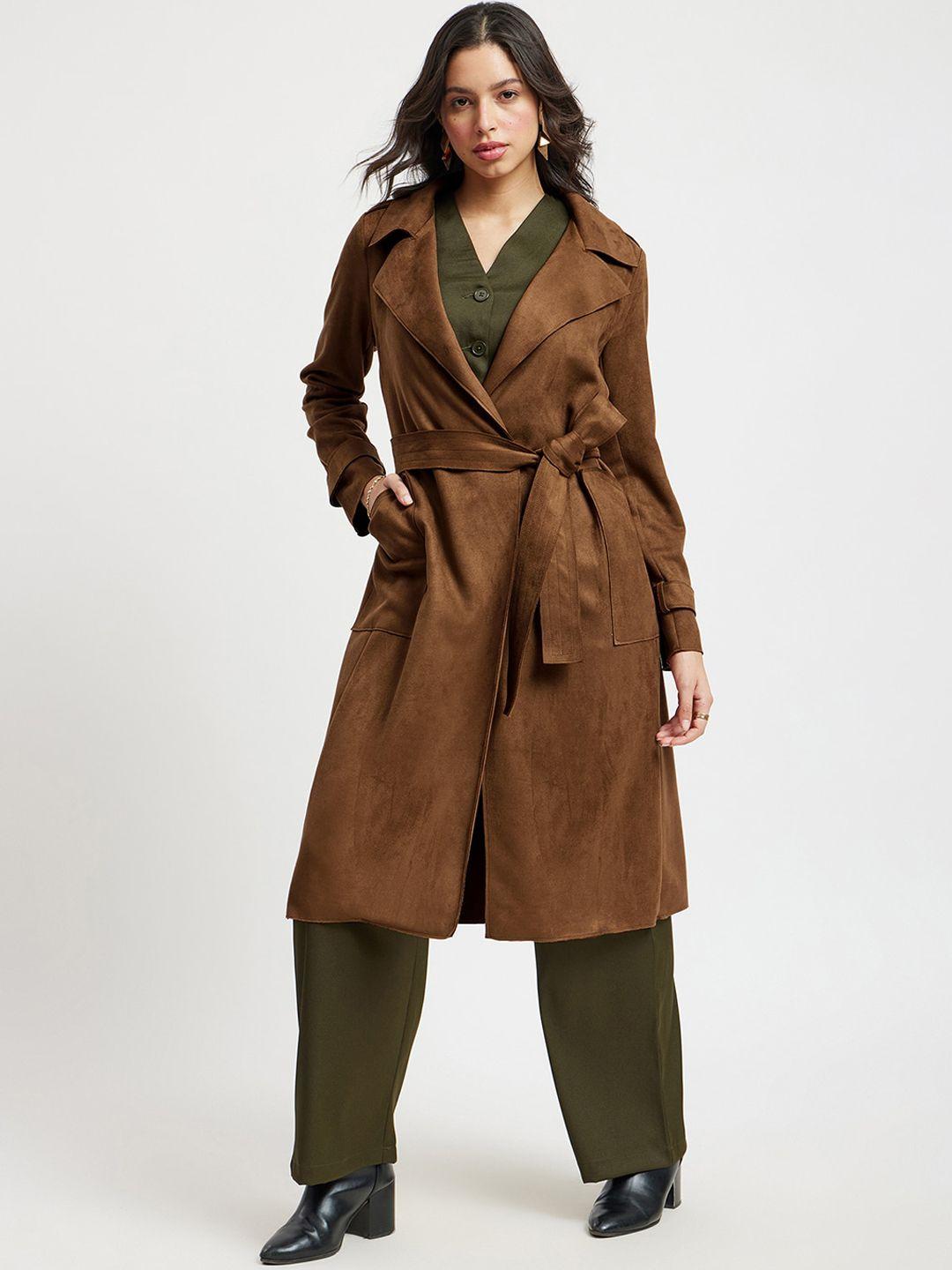 fablestreet single breasted notched lapel longline overcoat