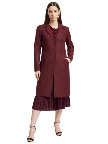 fablestreet single breasted overcoat - maroon (fsjk150mron-l)