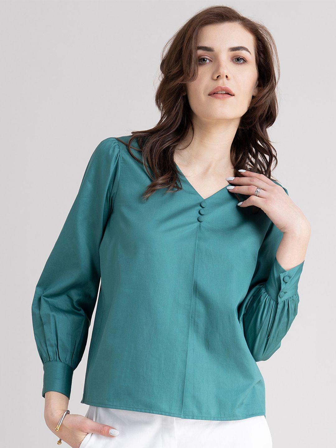 fablestreet teal green formal top