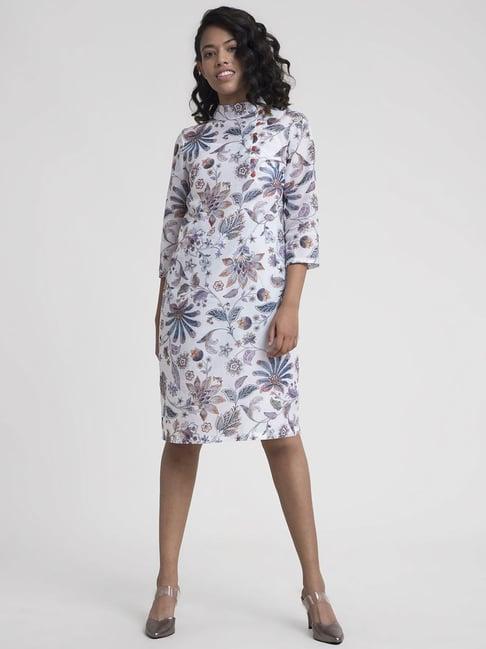 fablestreet white floral print shift dress