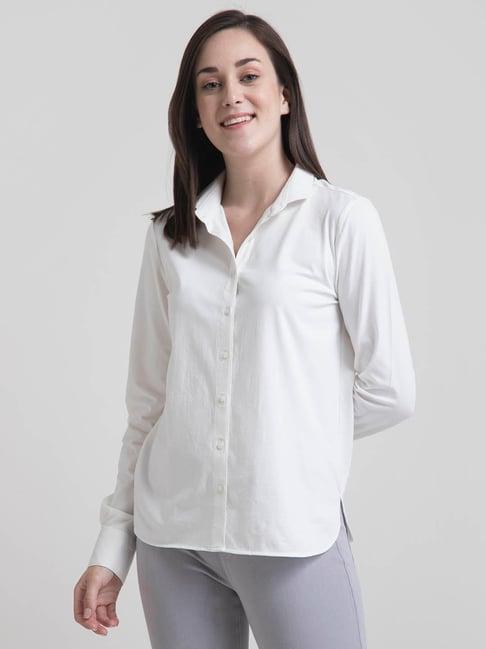 fablestreet white regular fit shirt