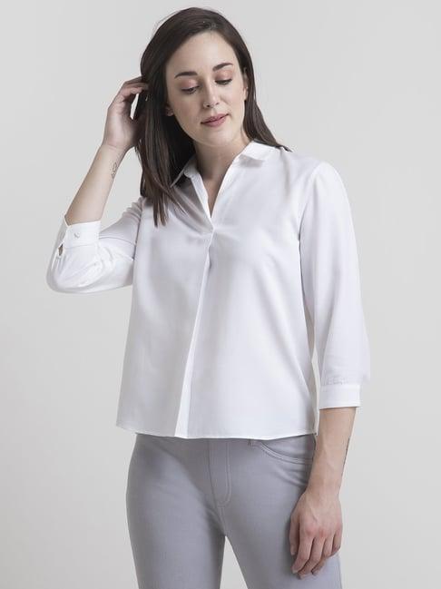 fablestreet white regular fit top