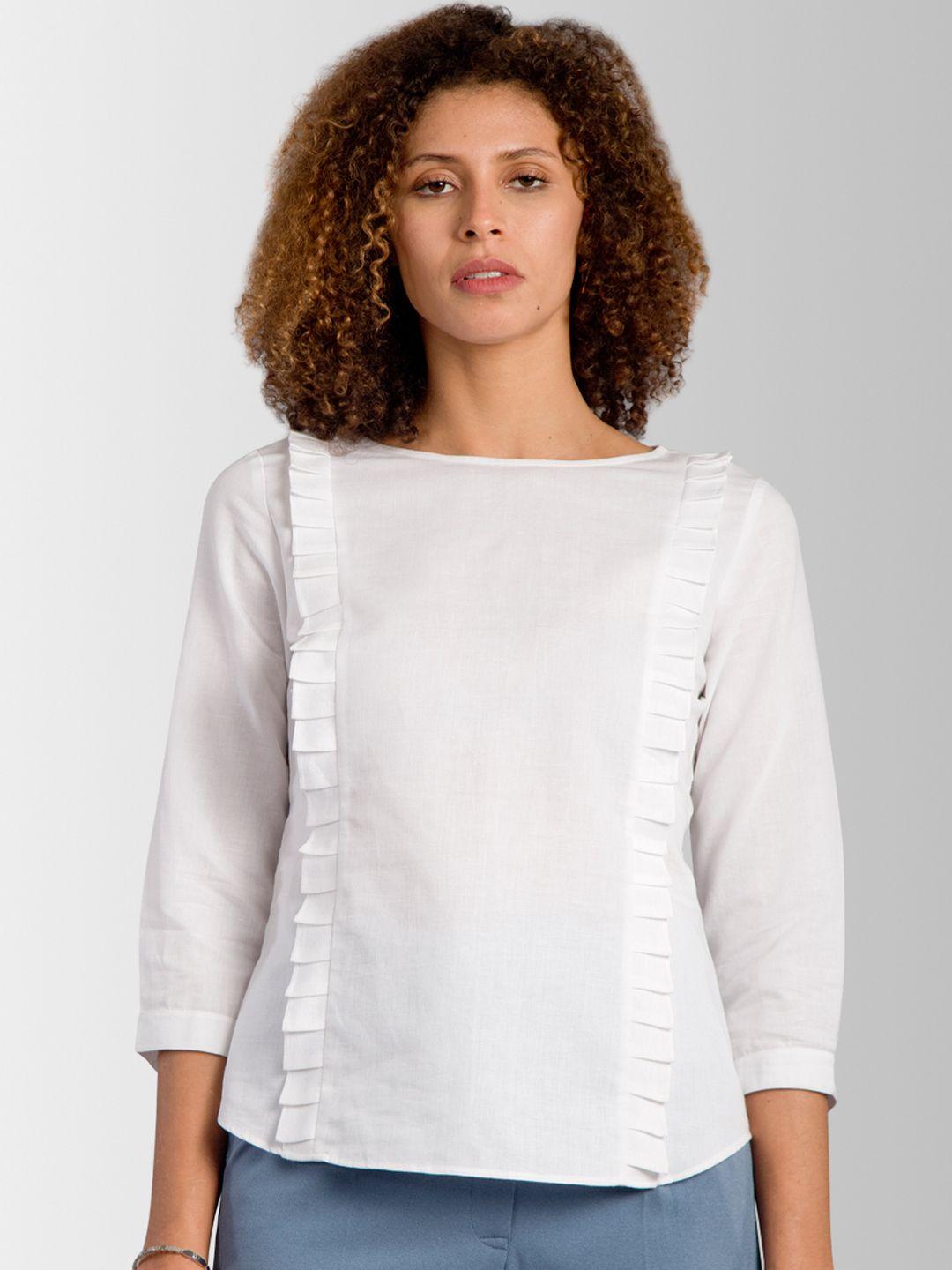 fablestreet white ruffles top