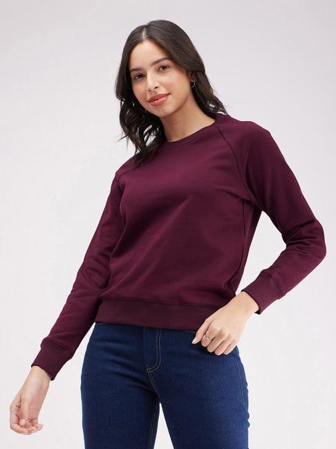 fablestreet wine cotton relaxed fit sweatshirt