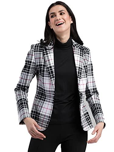 fablestreet women's cotton blend checkered jacket (white,s) (jk100bkwh-s)