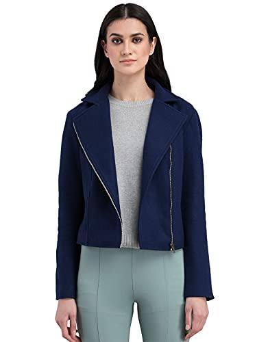 fablestreet women's solid cotton wool jacket with zip (navy blue,xs) (jk089navy-xs)