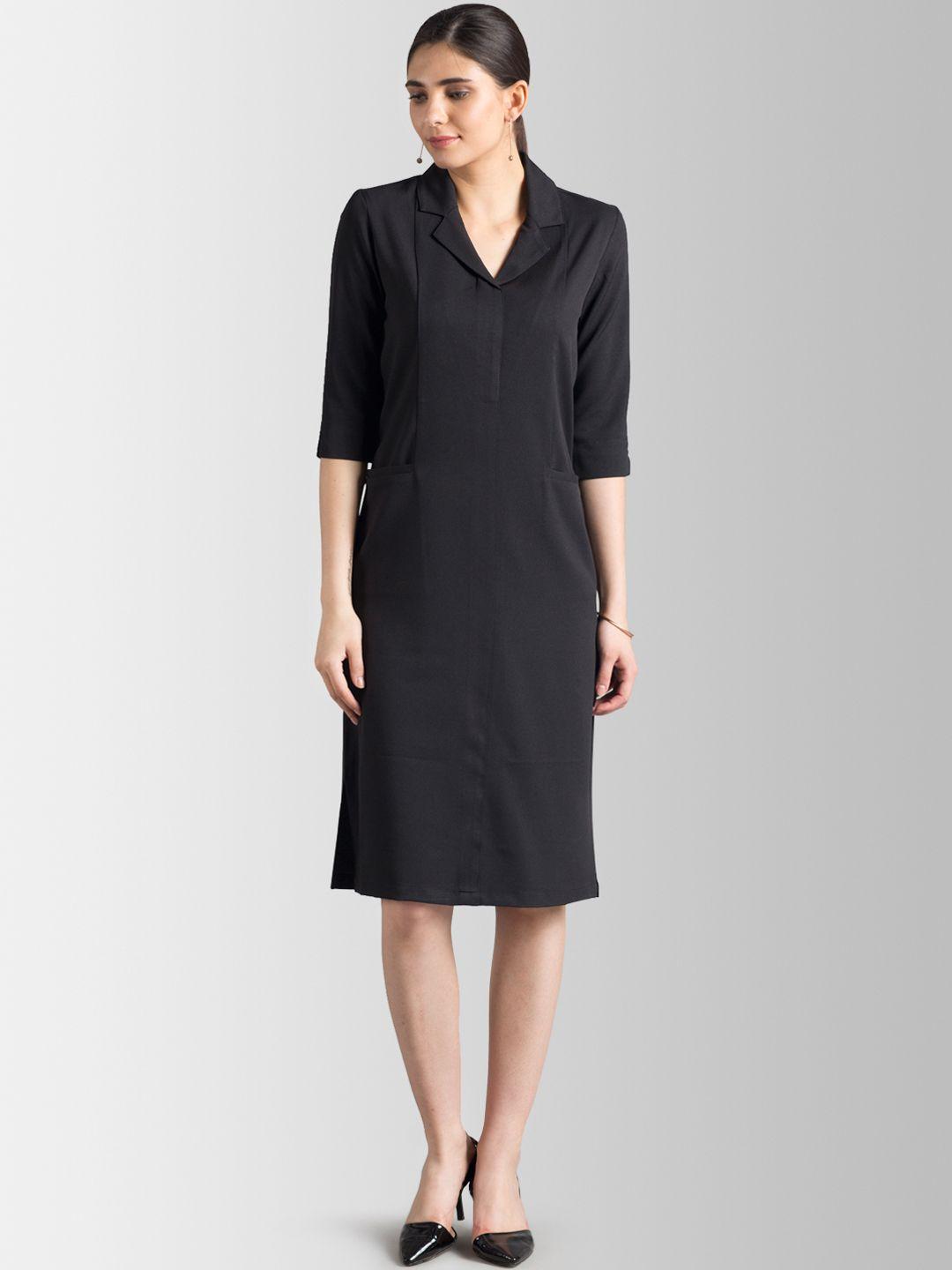 fablestreet women black sheath dress