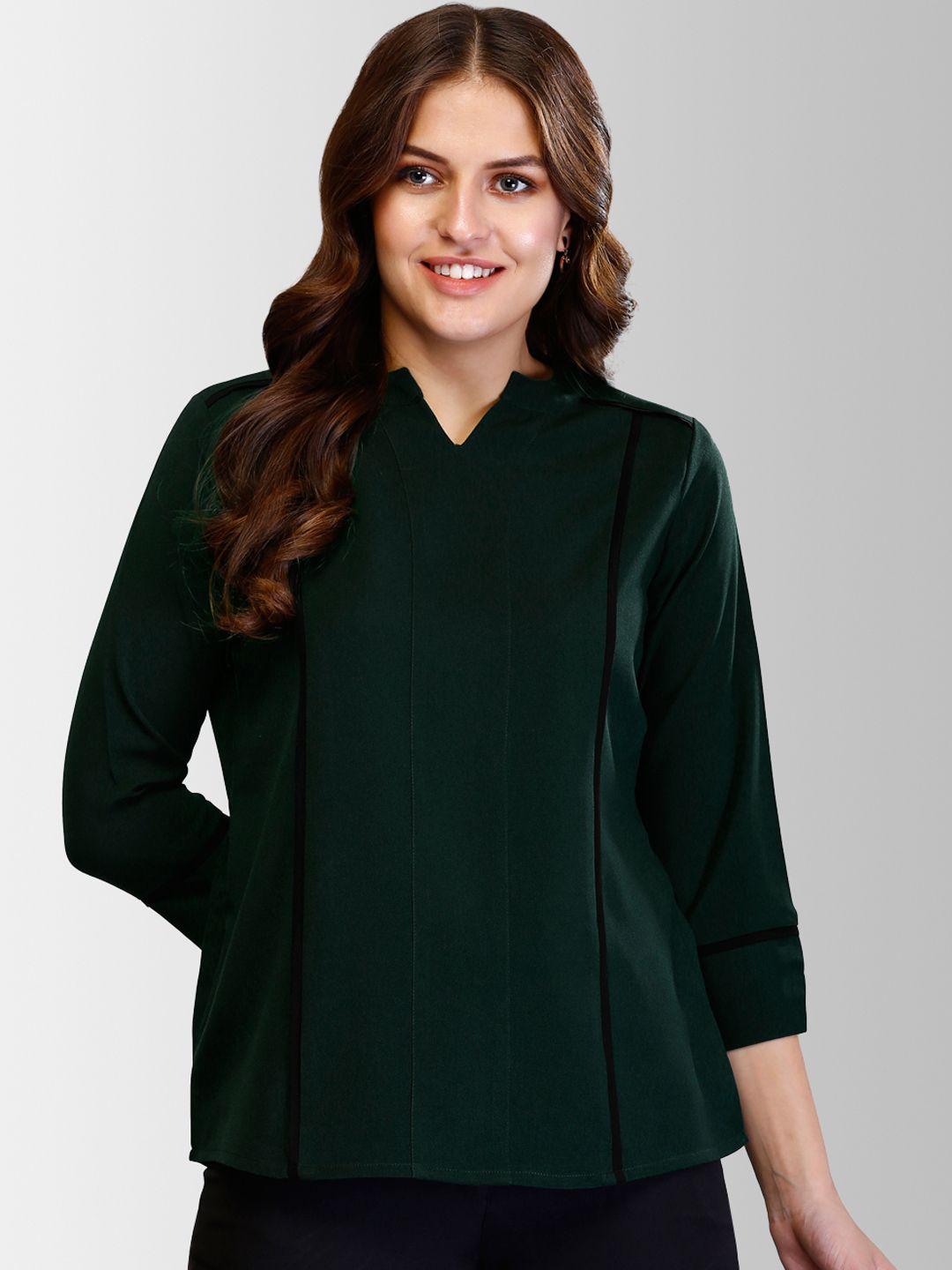 fablestreet women green solid top