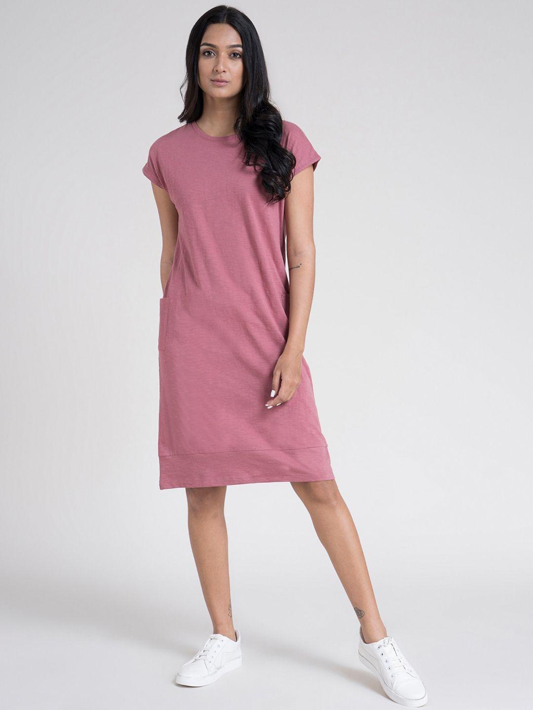 fablestreet women pink t-shirt dress