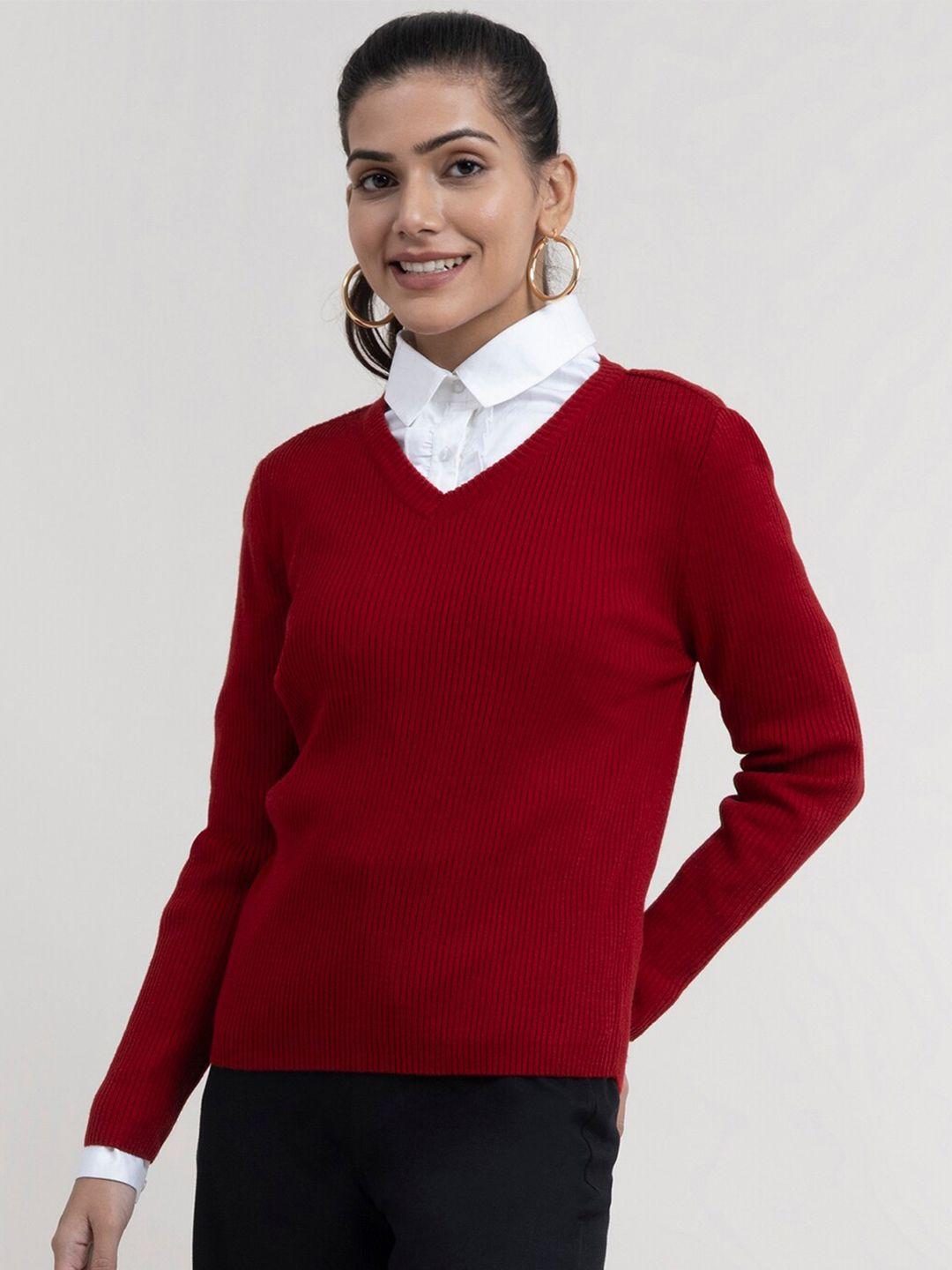 fablestreet women red pullover