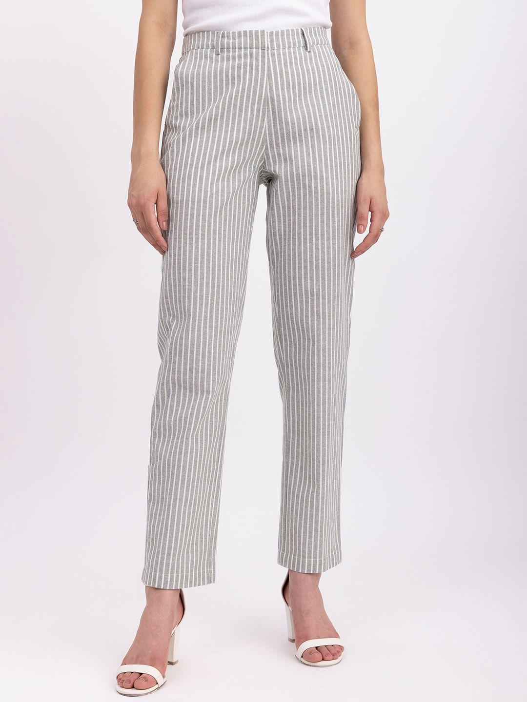 fablestreet women relaxed high-rise travel features straight fit trousers