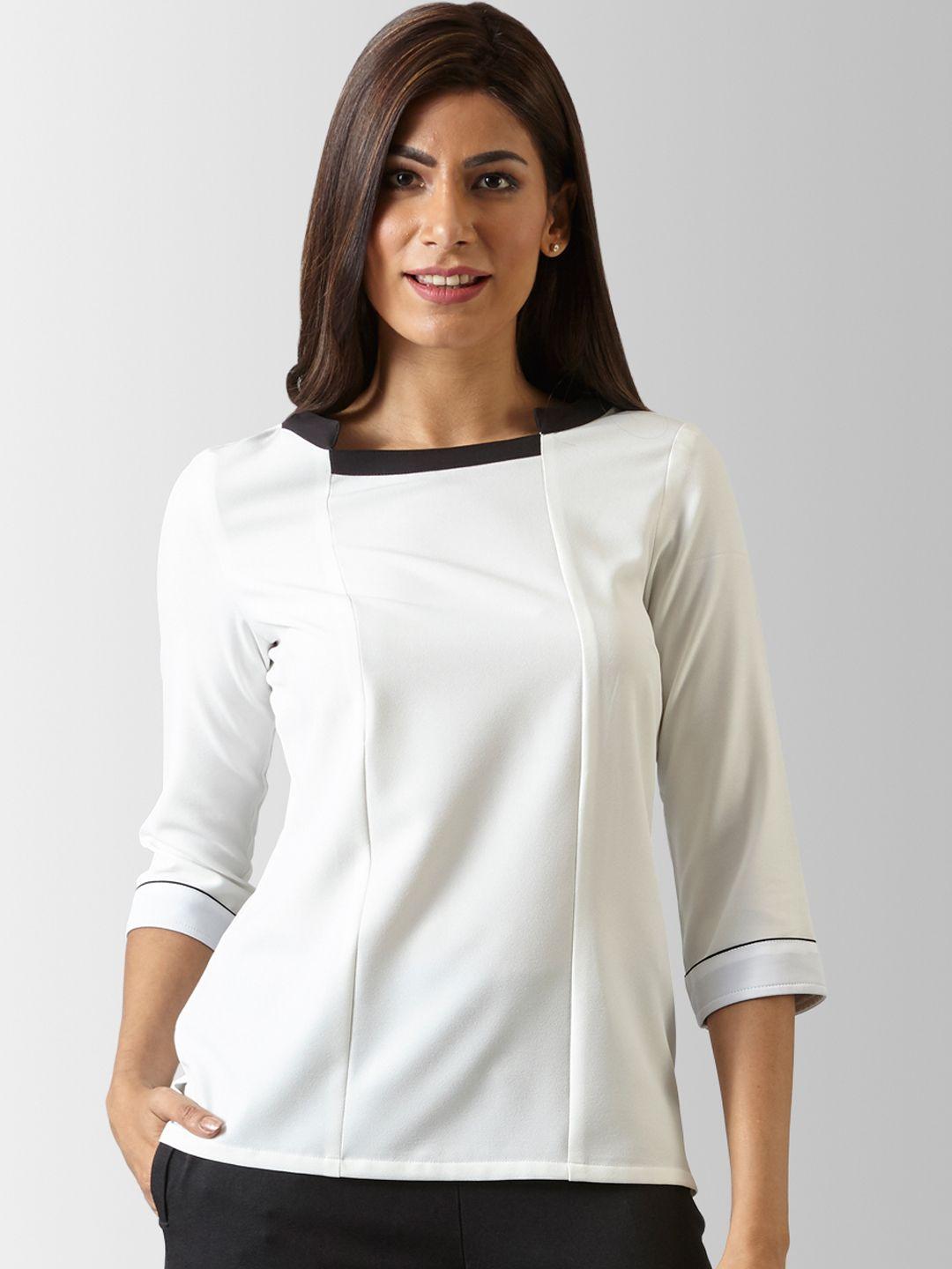 fablestreet women white solid top