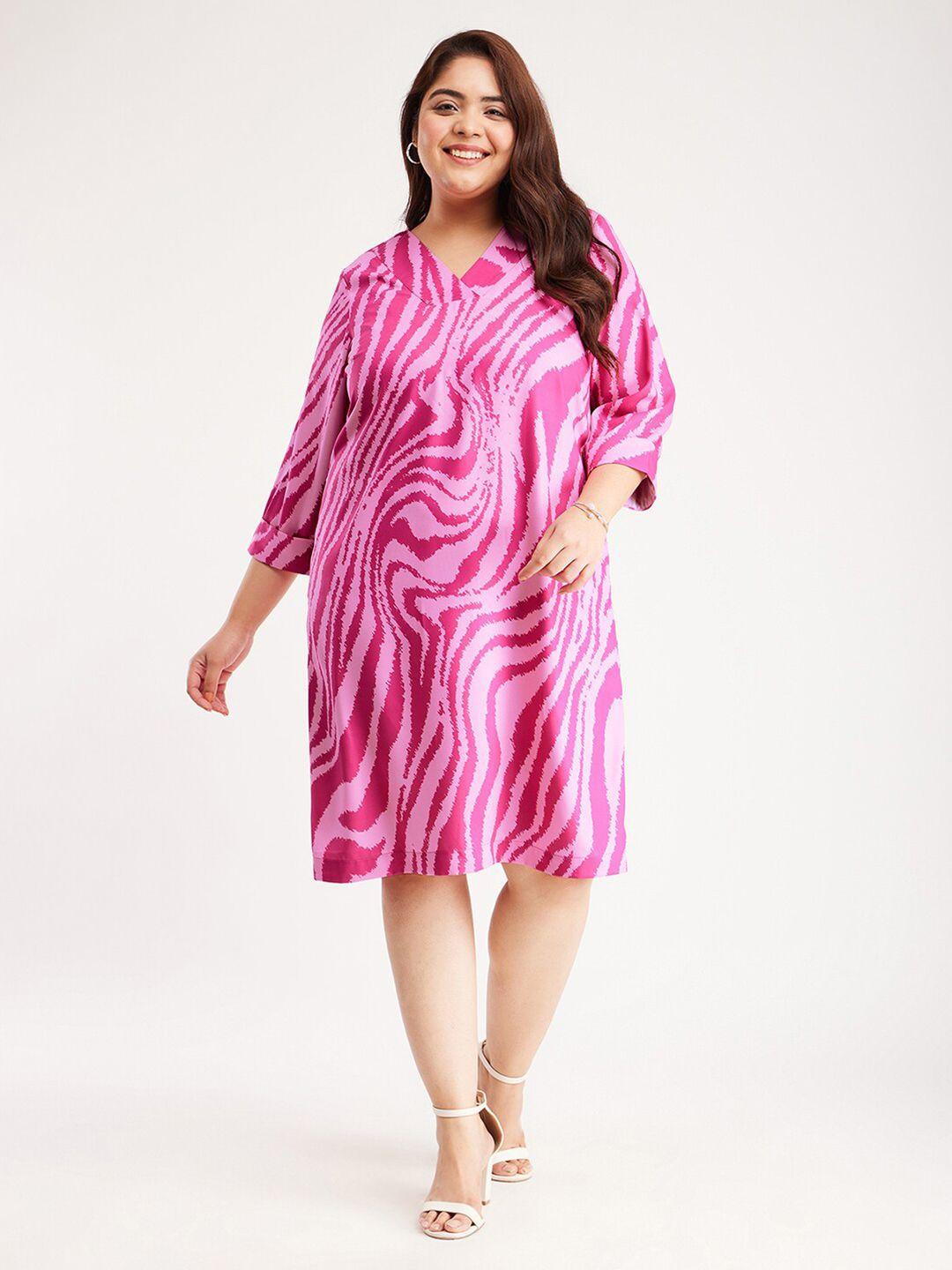 fablestreet x abstract printed a-line dress