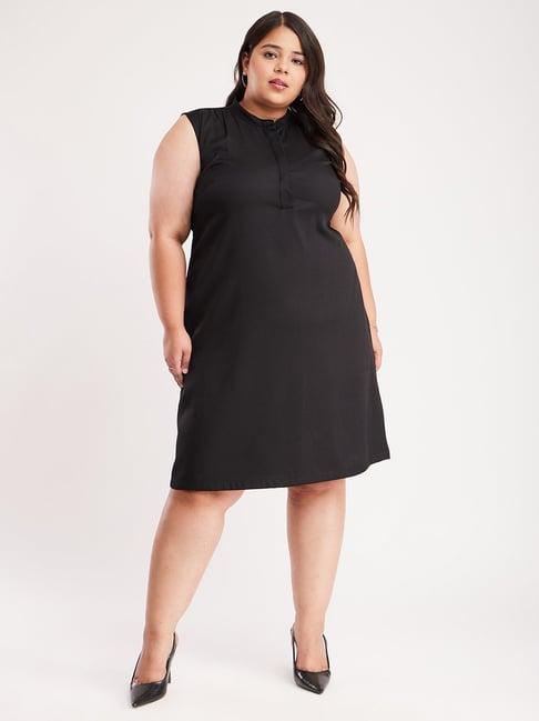 fablestreet x black regular fit a-line dress