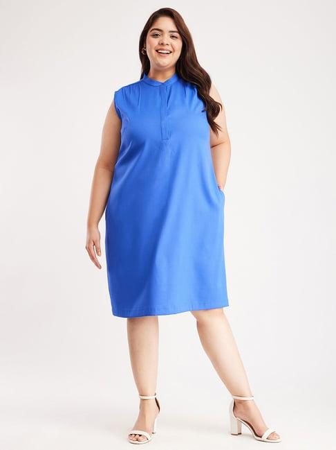 fablestreet x blue regular fit a-line dress