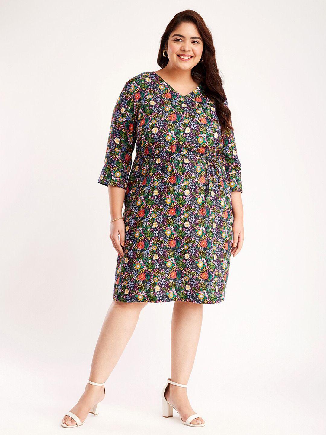 fablestreet x floral printed a-line dress