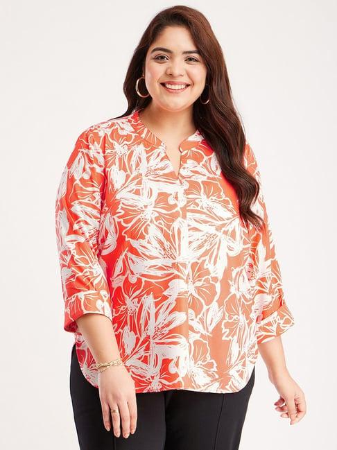 fablestreet x orange floral print top